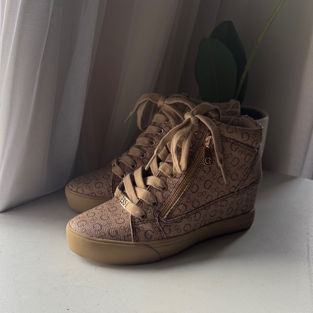 Guess Women's Tan High-Top Sneakers